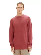 Swetry męskie - TOM TAILOR sweter męski, 32621 – Burned Bordeaux Red Melange, XL - miniaturka - grafika 1