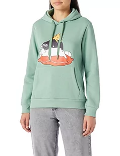 Koton Damska bluza z kapturem z nadrukiem z kieszenią szczegółowa, miętowy (Mnt) - Bluzy damskie - miniaturka - grafika 1