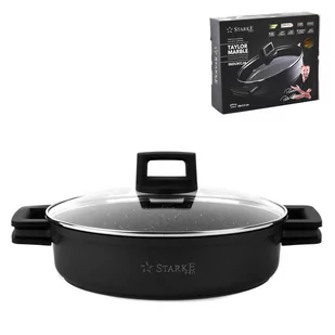 Patelnia na indukcję z pokrywką Starke Pro Taylor Marble 28 x 7,5 cm krótkie uchwyty - Patelnie - miniaturka - grafika 1