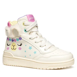 Sneakersy Geox J Washiba J56HXE 0BCKN C1M0G S Biały - Buty dla dziewczynek - miniaturka - grafika 1