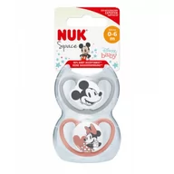 Smoczki uspokajające - Disney NUK Space Myszka Miki smoczek silikonowy uspokajający 0-6m 2 sztuki [175281B] 1149936 - miniaturka - grafika 1