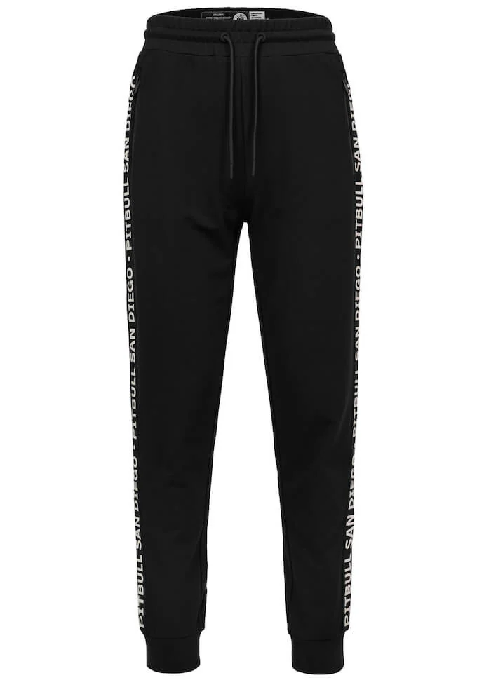 Spodnie sportowe PIT BULL Tricot Terry TAPE PARKER czarne