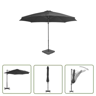 The Living Store Parasol ogrodowy z przenośną podstawą - antracytowy - Parasol Ogrodowy - Parasole ogrodowe - miniaturka - grafika 1