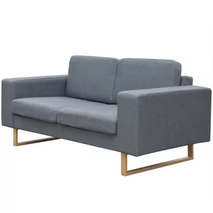 vidaXL Sofa 2-os. jasnoszara - Sofy i kanapy - miniaturka - grafika 1