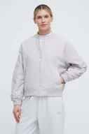 Kurtki damskie - New Balance kurtka bomber damski kolor szary przejściowa - miniaturka - grafika 1