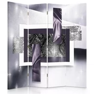 Parawany - Parawan dwustronny FEEBY, Abstrakcja Fioletowy Szary 145x170 - miniaturka - grafika 1