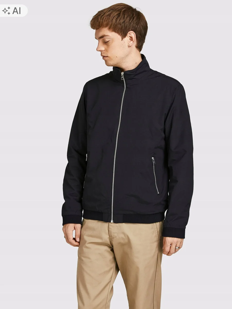 JACK&JONES KURTKA MĘSKA CZARNA NA ZAMEK M 12FA