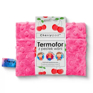 Termofory - Termofor z pestek wiśni CHERRYPAD Minky, różowy - grafika 1