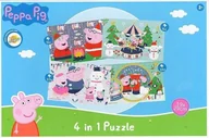 Puzzle - PUZZLE ŚWIĄTECZNE UKŁADANKA ŁAMIGŁOWKA DLA DZIECI ŚWINKA PEPPA PIG 4W1 - miniaturka - grafika 1