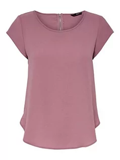Koszulki i topy damskie - ONLY Women Unicolored Short Sleeve Blouse | Basic Round Neckline | Blouses T-Shirt Top ONLVIC, Colours:Rosé-2, Size:38 - grafika 1