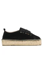 Espadryle damskie - Manebi Espadryle Lace-Up Espadrilles K 1.0 E0 Czarny - miniaturka - grafika 1