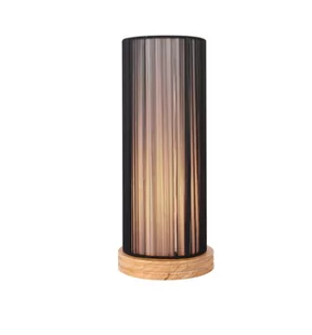 LUNO Lampa Stojąca Kioto LUNO styl ekologiczny drewno,pcv czarny 50501215 - Lampy stojące - miniaturka - grafika 2