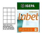 Papier do drukarek - Igepa Etykiety Samoprzylepne 70x67,7 - miniaturka - grafika 1