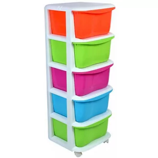 Kolorowa szafka z szufladami na zabawki - Pinki 3X - Szafki do salonu - miniaturka - grafika 1