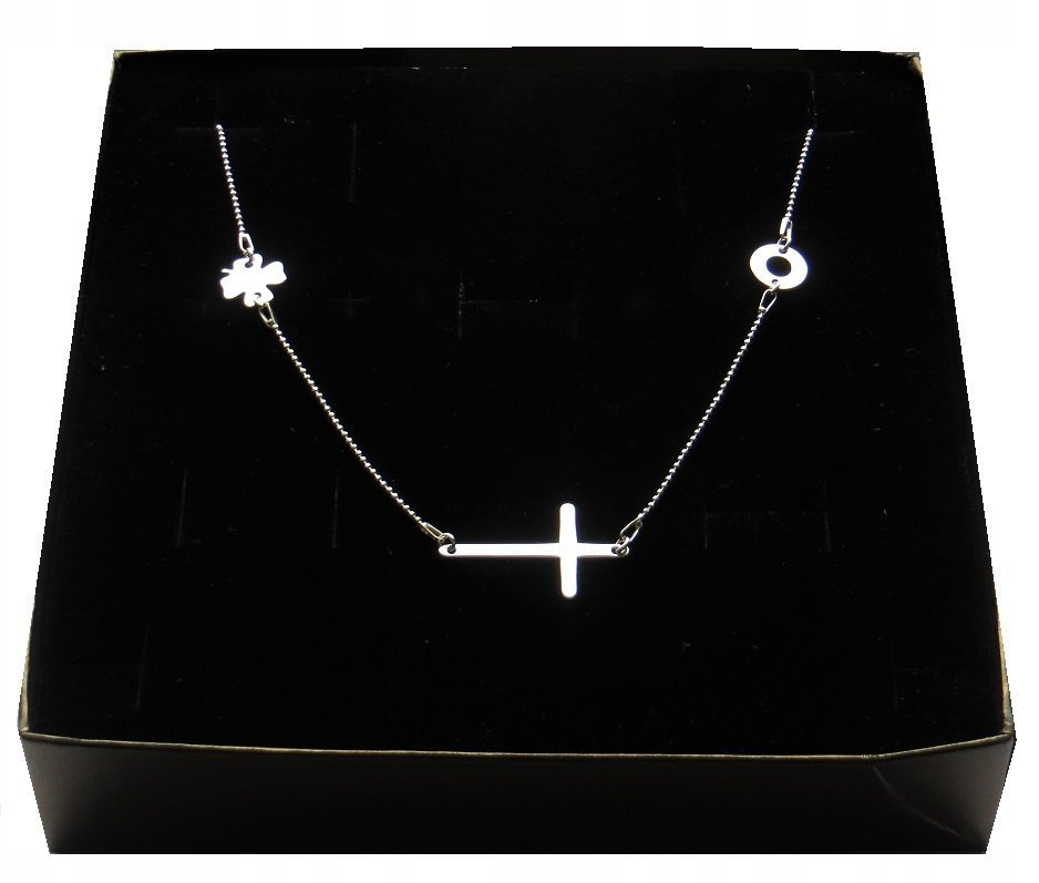 NASZYJNIK CELEBRYTKA 3 ZAWIESZKI krzyż srebro 925