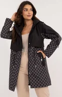 Kurtki damskie - Czarna kurtka przejściowa parka z nadrukiem MBM-KR-SC218.57P, Kolor czarny-wzór, Rozmiar S, FactoryPrice - Primodo.com - miniaturka - grafika 1