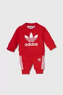 Dresy i komplety dla chłopców - adidas Originals dres niemowlęcy kolor czerwony - miniaturka - grafika 1