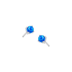 Srebrne kolczyki 925 Kamień Niebieski Opal 4mm sztyft - Biżuteria dla dzieci - miniaturka - grafika 1