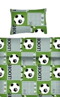 Pościel - Komplet pościeli 100% bawełna 160x200 wzór piłka nożna zielona - miniaturka - grafika 1