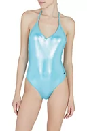 Stroje kąpielowe - Emporio Armani Swimwear Damski strój kąpielowy Emporio Armani Dot Foil Lycra One Piece, turkusowy, XS, turkusowy, XS - miniaturka - grafika 1