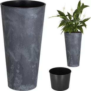Prosperplast Doniczka z wkładem Tubus Slim Effect DTUS400E antracyt AP_219010 - Donice - miniaturka - grafika 1