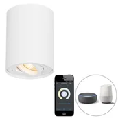 Lampy sufitowe - QAZQA Inteligentny punkt sufitowy biały regulowany z Wifi GU10 - Rondoo up - miniaturka - grafika 1