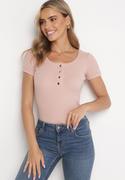 Koszulki i topy damskie - Różowy T-shirt Jocela - miniaturka - grafika 1
