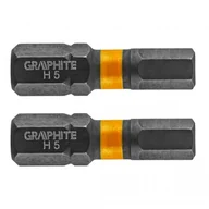 Wkrętarki - Graphite Bity udarowe HEX5 x 25 mm, 2 szt. TOP-56H508 - miniaturka - grafika 1