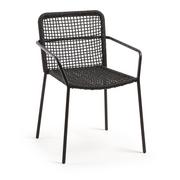 Fotele i krzesła ogrodowe - Czarny fotel ogrodowy ze stalową konstrukcją Kave Home Bomer - miniaturka - grafika 1