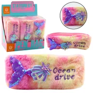 Zabawki kreatywne - Piórnik Pluszowy Z Syrenim Ogonem Cekiny Różowo Fioletowy - miniaturka - grafika 1