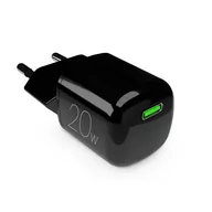 Ładowarki do telefonów - PURO MiniPro Wall Charger GaN - Ładowarka sieciowa 1 x USB-C 20W PD (czarny) - miniaturka - grafika 1