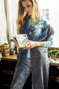 Długa dwustronna kamizelka damska Homewear LHW 095 - Kamizelki damskie - miniaturka - grafika 1