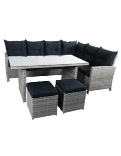 Ogrodowy zestaw mebli z narożnikiem jasnoszary PUERTO Meven, pięcioczęściowy - Meble ogrodowe Ogrodowy zestaw mebli z narożnikiem jasnoszary PUERTO Meven, pięcioczęściowy - Meble ogrodowe - miniaturka - grafika 1