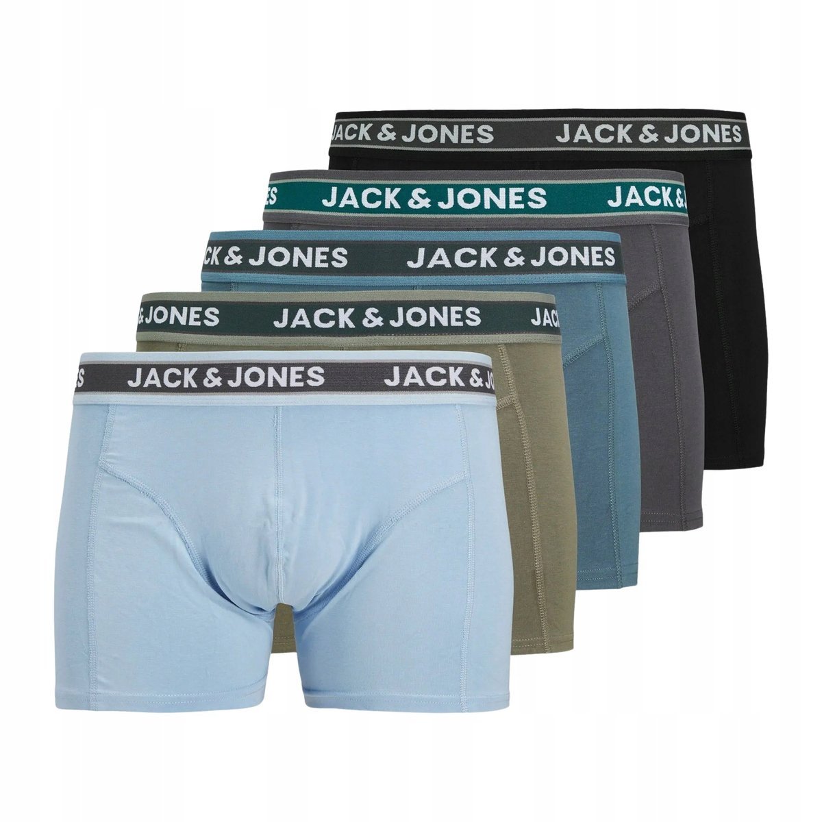 JACK JONES KLASYCZNE BOKSERKI MĘSKIE Z BAWEŁNY 5-PACK S 6FA