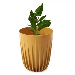 Doniczka plastikowa Mira śr.19 cm musztardowa Lamela - Donice - miniaturka - grafika 1
