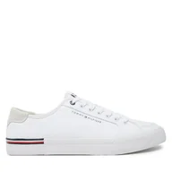 Trampki męskie - Tenisówki Tommy Hilfiger Core Corporate Vulc Canvas FM0FM05398 Biały - miniaturka - grafika 1