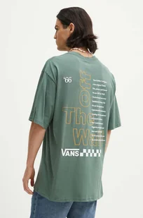 Vans t-shirt bawełniany męski kolor zielony z nadrukiem VN000HFT1CI1 - Koszulki męskie - miniaturka - grafika 1