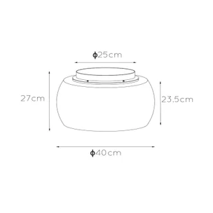 Lucide Lampa sufitowa Olivia klosz dymione szkło, Ø 40 cm - Lampy sufitowe - miniaturka - grafika 1