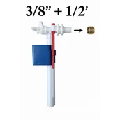 Zawory i kraniki - Zawór napełniający uniwersalny boczny 3/8" gwint plastikowy + 1/2" gwint mosiężny - miniaturka - grafika 1