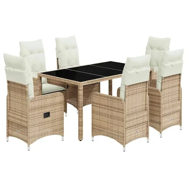 Zestaw Bistro Ogrodowy z Rattanu PE, Stół 150x90x75 cm, Krzesła 54,5x81,