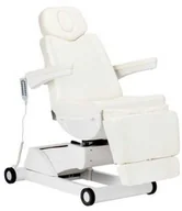 Fotele kosmetyczne - Fotel kosmetyczny elektryczny obrotowy Azzurro 873 biały - miniaturka - grafika 1