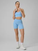 Spodenki damskie - 4F Legginsy kolarki treningowe bezszwowe damskie - niebieskie XL/XXL - miniaturka - grafika 1