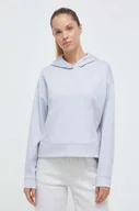 Bluzy damskie - The North Face bluza damska kolor niebieski z kapturem z nadrukiem - miniaturka - grafika 1