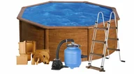 Baseny ogrodowe - Basen ogrodowy stalowy Pacific aqua 460x120 cm GRE - miniaturka - grafika 1