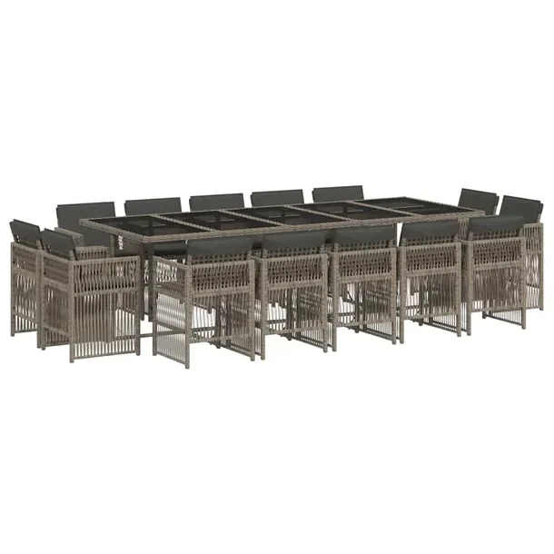 Zestaw Mebli Ogrodowych Rattan PE, Stół 275x106x73 cm, Krzesła 50,5x54x7