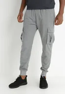 Spodnie męskie - Szare Spodnie Cargo Dresowe Evaleia - miniaturka - grafika 1