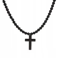 Naszyjniki - NASZYJNIK UNISEX Z CZARNYM KRZYŻEM (C15/ROZ/48RU) - miniaturka - grafika 1