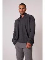 Swetry męskie - Perfect Cashmere Kaszmirowy kardigan "Jules" w kolorze antracytowym - miniaturka - grafika 1