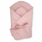 Rożki i beciki - CZAS BOBASA ROŻEK NIEMOWLĘCY BECIK OTULACZ DWUSTRONNY BAWEŁNA 80X80 RÓŻOWY - miniaturka - grafika 1