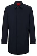 Płaszcze męskie - HUGO Marec2321 Slim-Fit płaszcz samochodowy męski z wodoodpornym wykończeniem, Dark Blue405, 56 - miniaturka - grafika 1